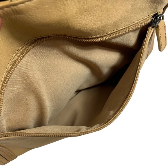 Vintage ROLFS Cognac Leather Shoulder Bag Three Compartments + Pockets - Picture 7 of 13